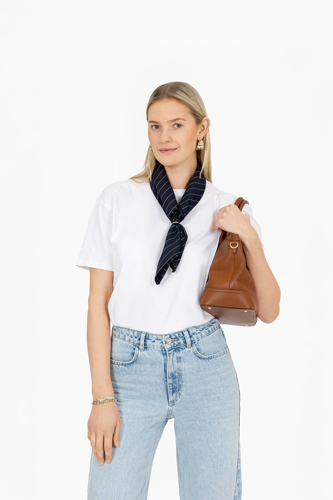 THE SALOME SCARF NAVY STRIPE