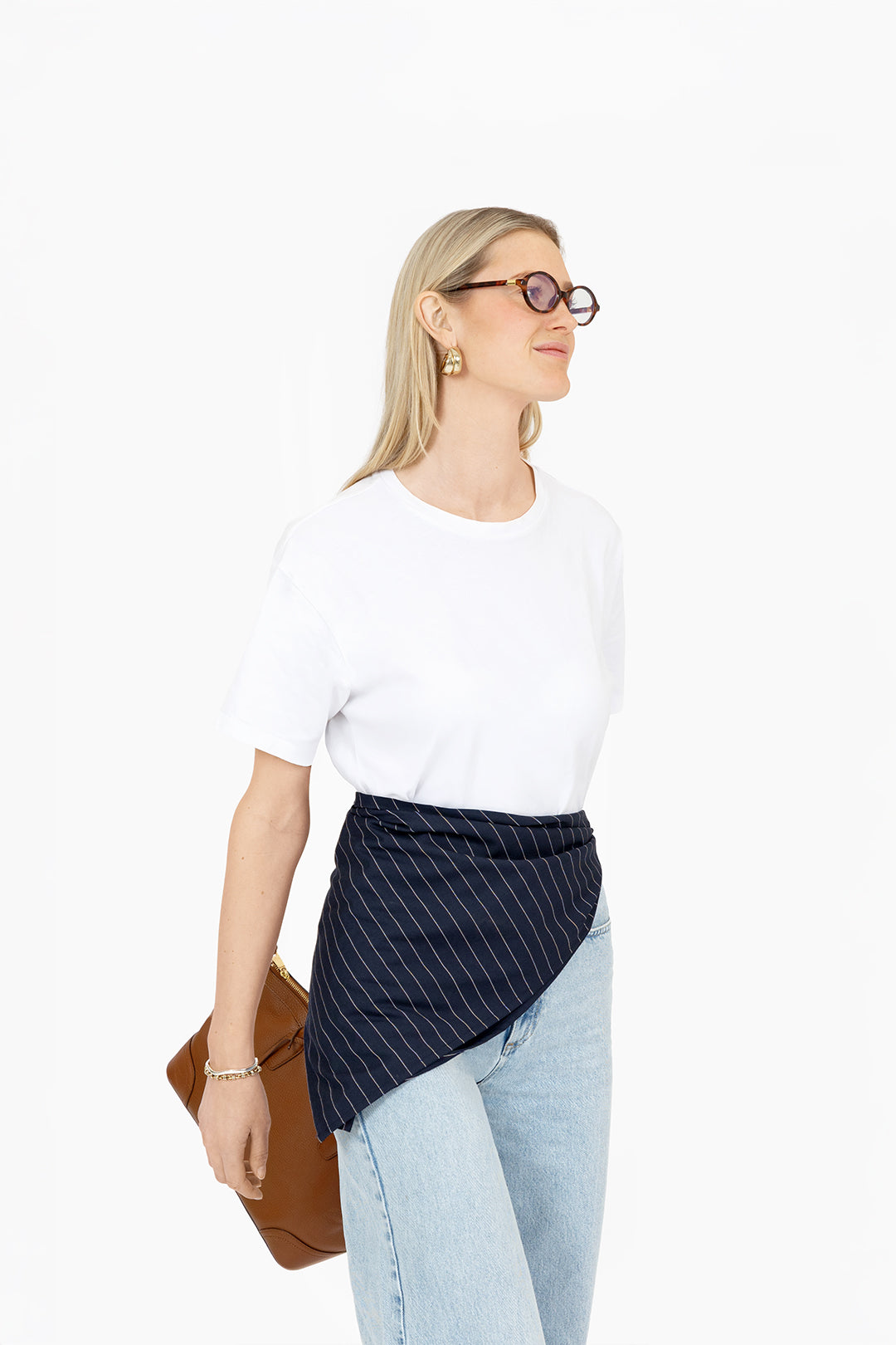 THE SALOME SCARF NAVY STRIPE