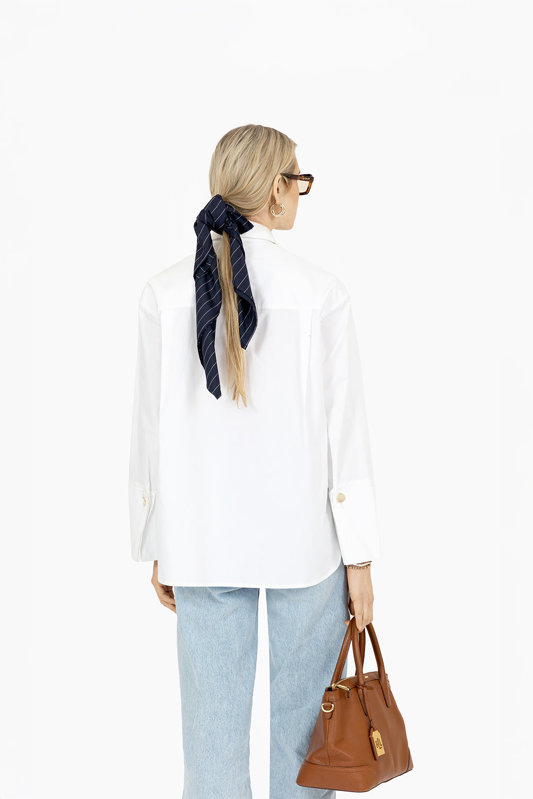 THE SALOME SCARF NAVY STRIPE