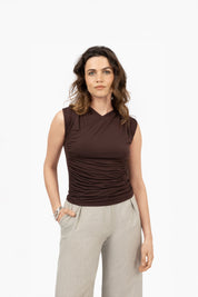 THE LOREN TOP BROWN