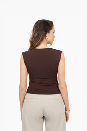THE LOREN TOP BROWN
