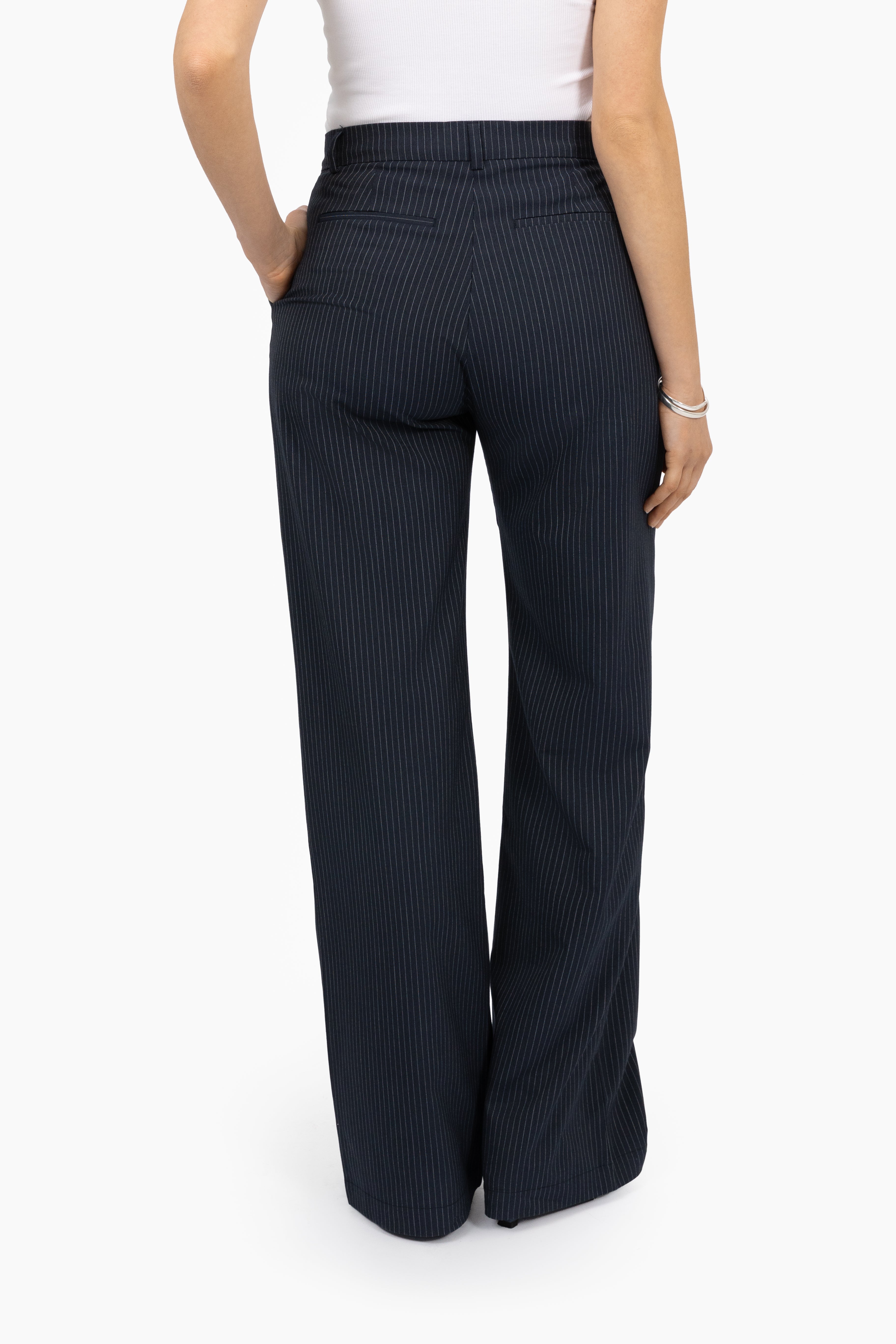 THE DELIA PANTS NAVY STRIPE