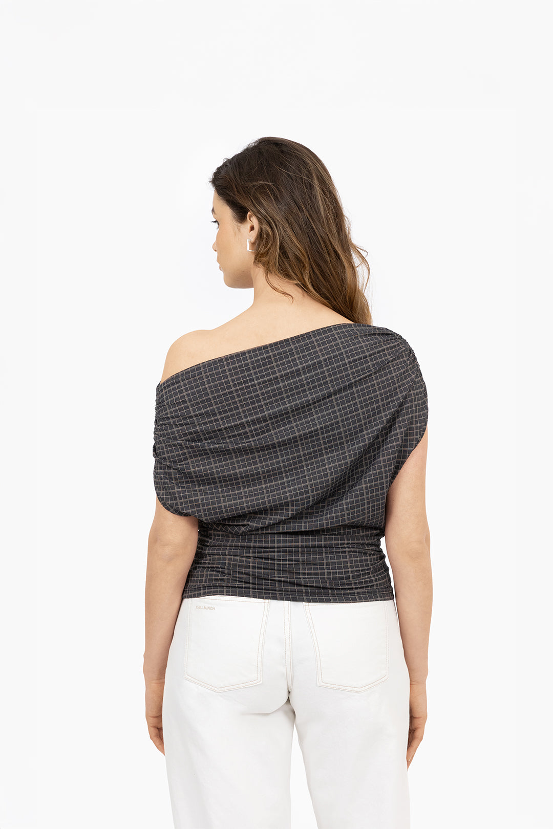 THE BELLA TOP MOCCA CHECK