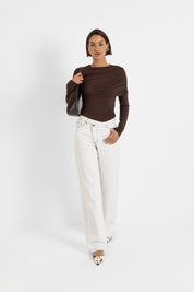 THE RAYA TOP BROWN