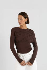 THE RAYA TOP BROWN
