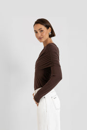 THE RAYA TOP BROWN