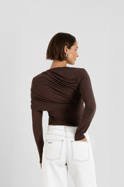 THE RAYA TOP BROWN