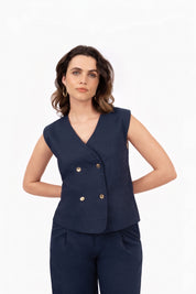 THE FLEUR GILET NAVY
