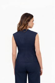 THE FLEUR GILET NAVY