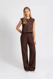 THE CATO GILET BROWN