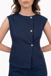 THE FLORA GILET NAVY