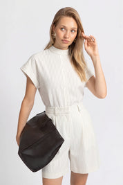 THE JESSI SHORTS OFF WHITE STRIPE