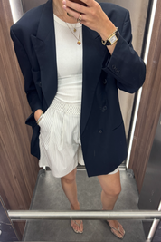 THE JESSI SHORTS OFF WHITE STRIPE