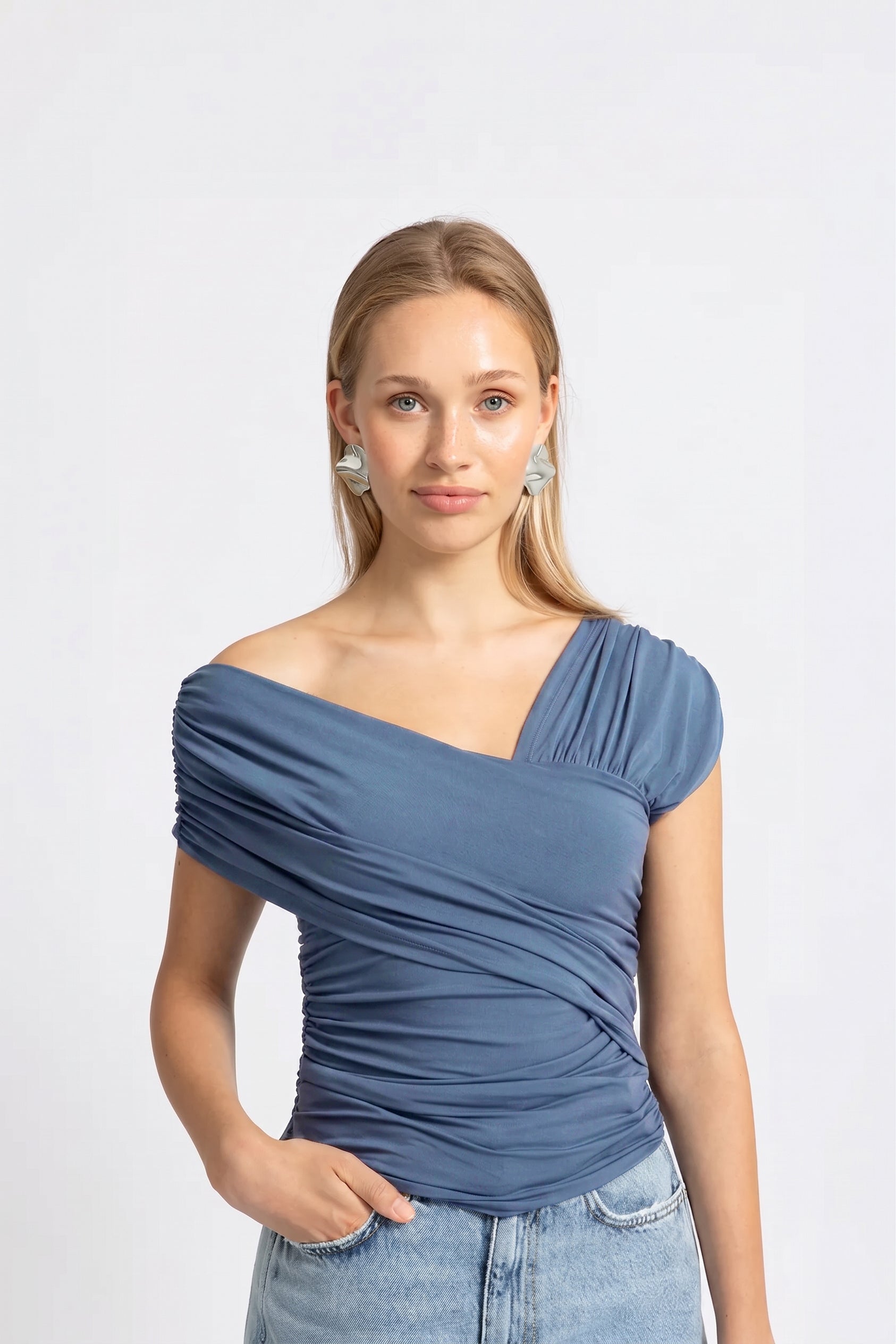 THE FENNA TOP ICE BLUE