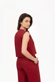 THE CATO GILET RED