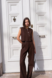THE CATO GILET BROWN