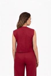 THE CATO GILET RED
