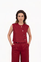 THE CATO GILET RED