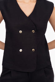 THE FLEUR GILET BLACK