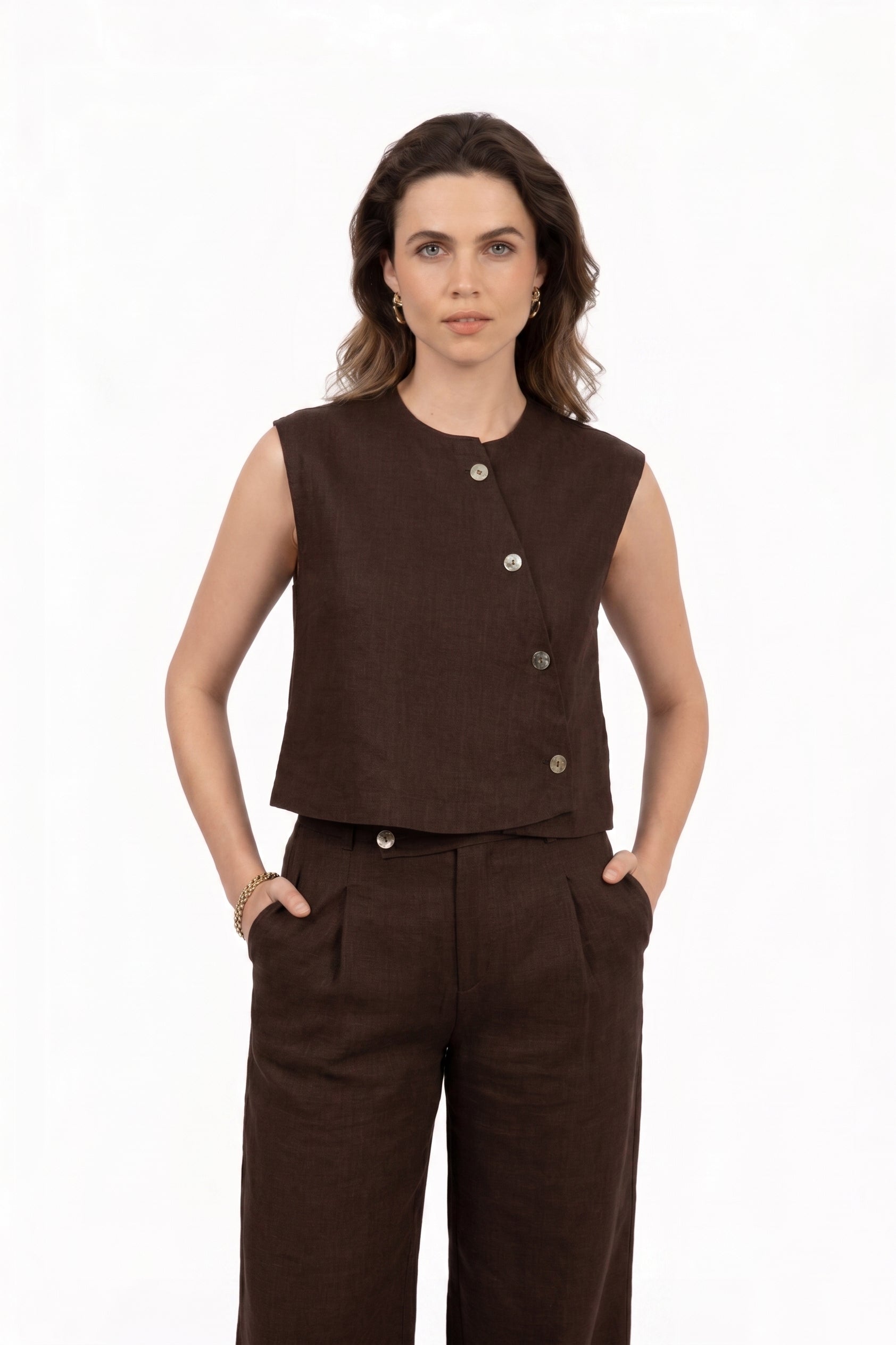 THE CATO GILET BROWN