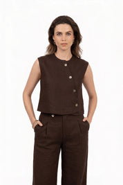 THE CATO GILET BROWN