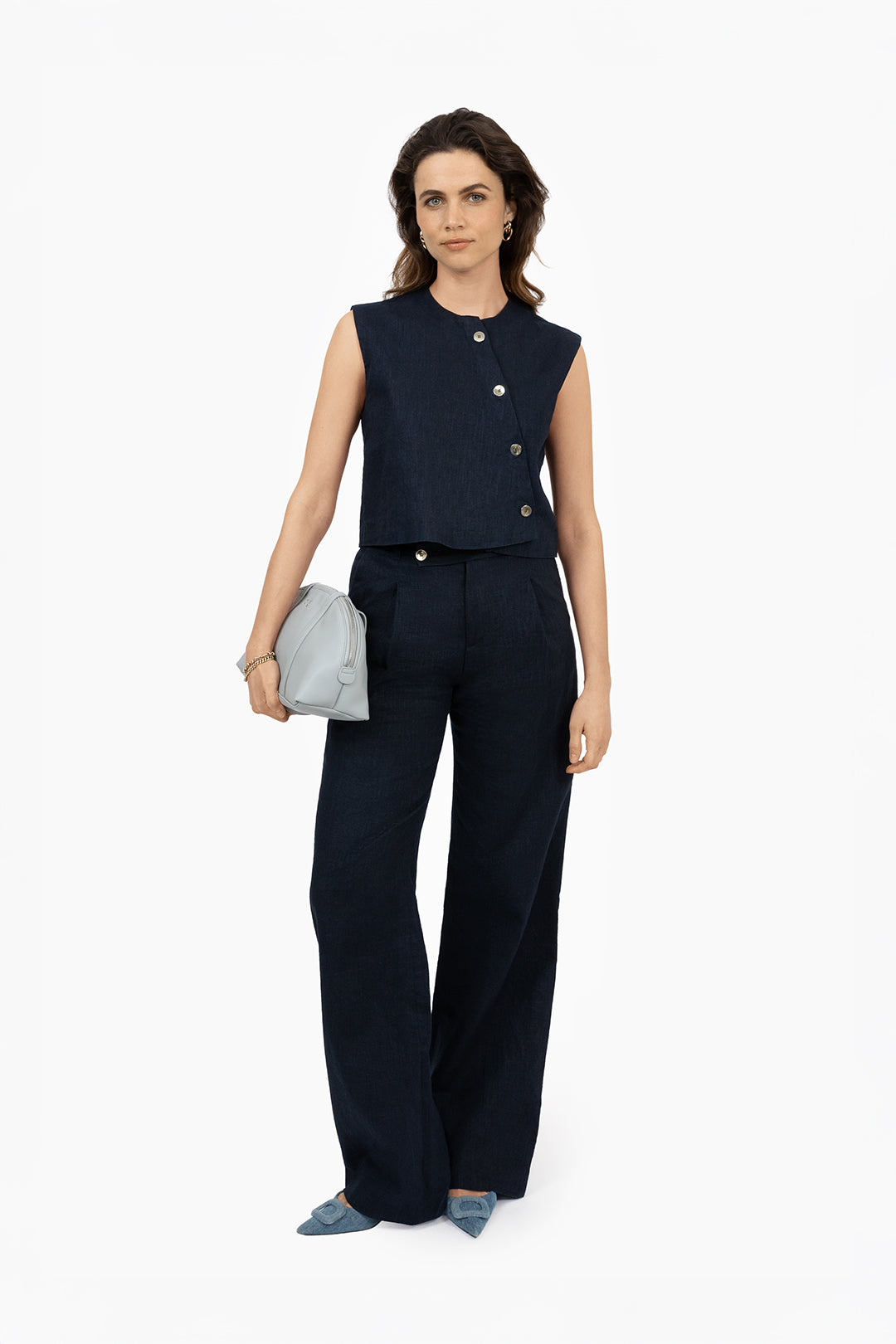 Cato Navy Linen Pants | 3 Lengths