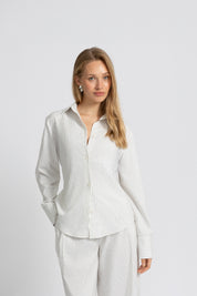 THE BOBBIE BLOUSE OFF-WHITE STRIPE