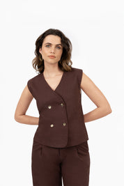 THE FLEUR GILET BROWN