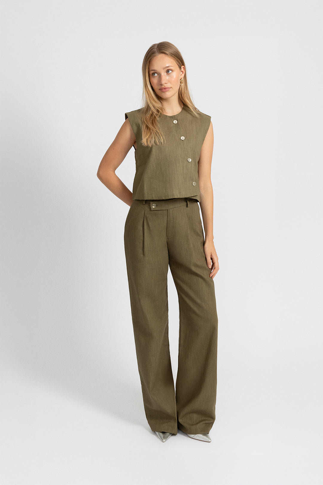 Cato Navy Linen Pants | 3 Lengths