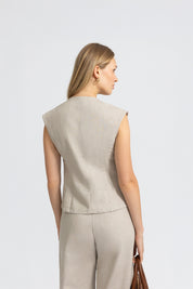 THE FLORA GILET BEIGE
