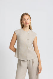 THE FLORA GILET BEIGE