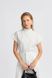 THE DANA TOP OFF-WHITE STRIPE