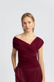 THE FENNA TOP BURGUNDY