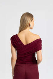 THE FENNA TOP BURGUNDY