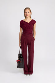THE DELIA PANTS BURGUNDY