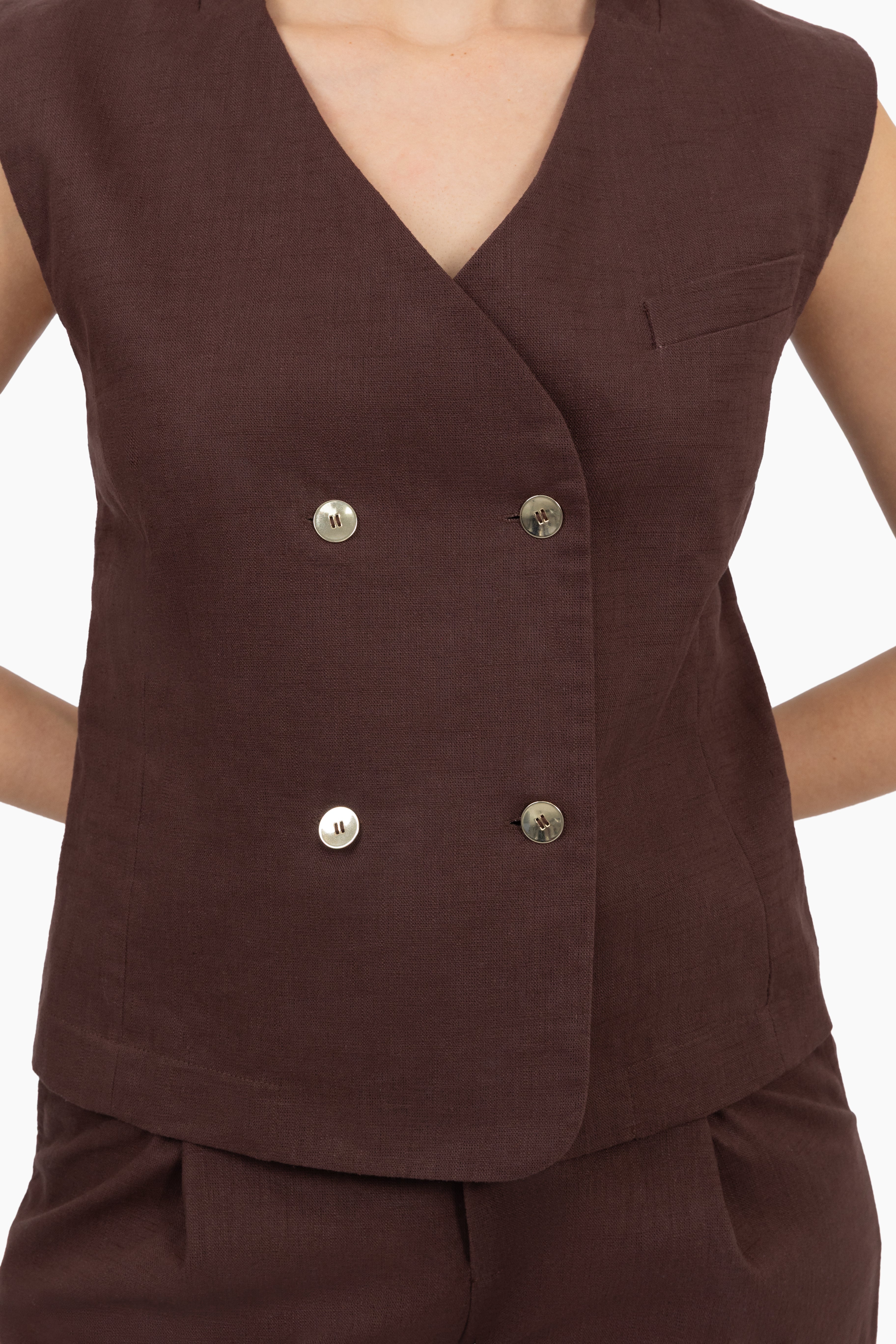 THE FLEUR GILET BROWN