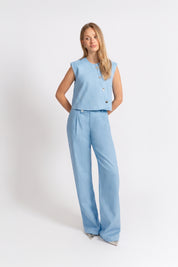 THE CATO GILET LIGHT BLUE