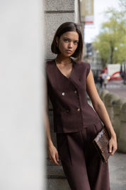 THE FLEUR GILET BROWN