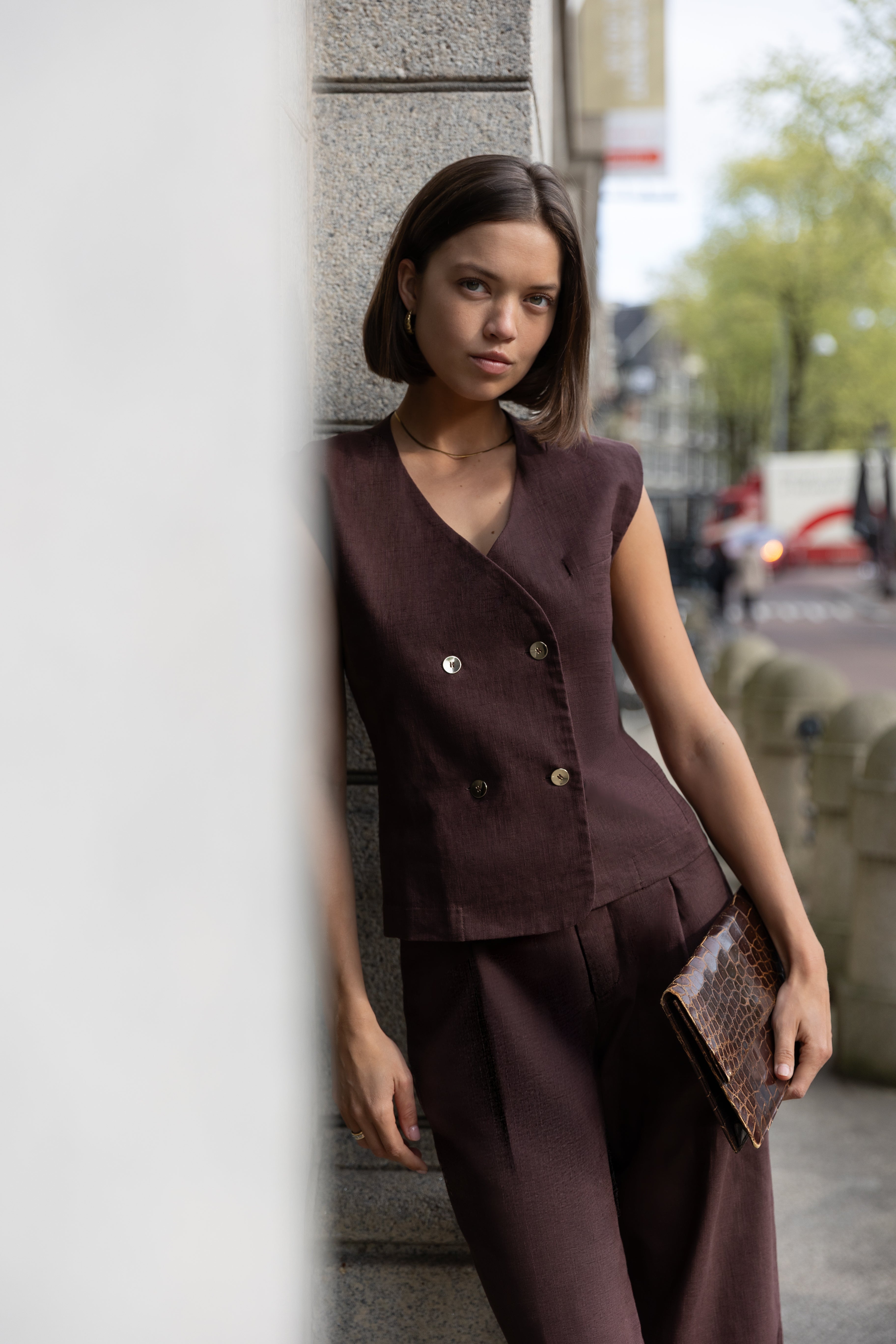 THE FLEUR GILET BROWN