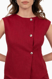 THE FLORA GILET RED