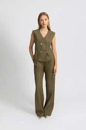 THE FLEUR GILET KHAKI