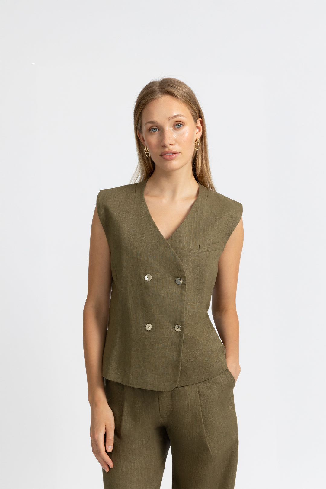 THE FLEUR GILET KHAKI