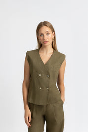 THE FLEUR GILET KHAKI