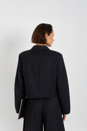 THE DAPHNE JACKET NAVY STRIPE