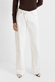 THE LINA JEANS OFF WHITE/BROWN