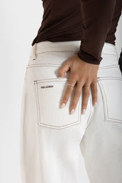 THE LINA JEANS OFF WHITE/BROWN