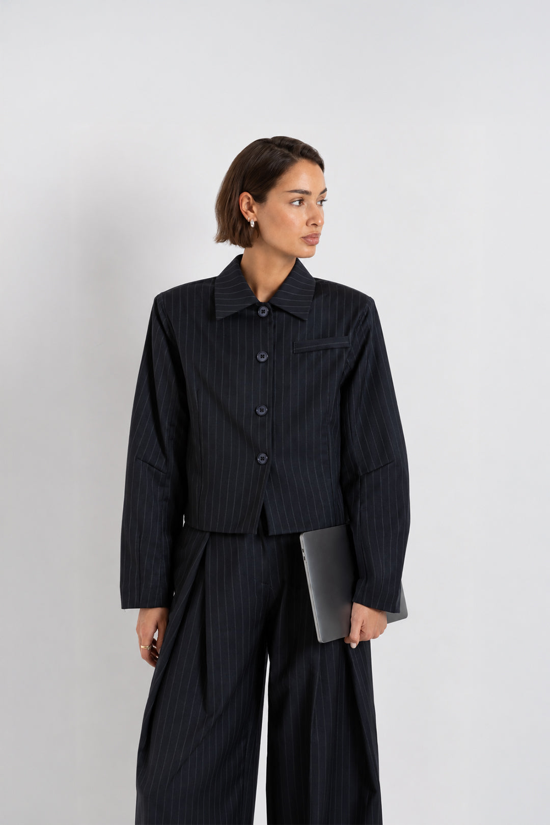 THE DAPHNE JACKET NAVY STRIPE
