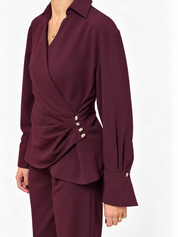 THE JANNY BLOUSE AUBERGINE 