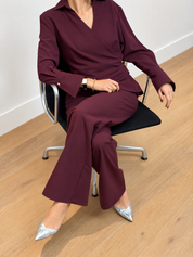 THE JANNY BLOUSE AUBERGINE 