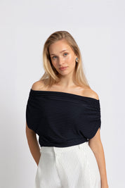 THE BELLA TOP NAVY STRIPE